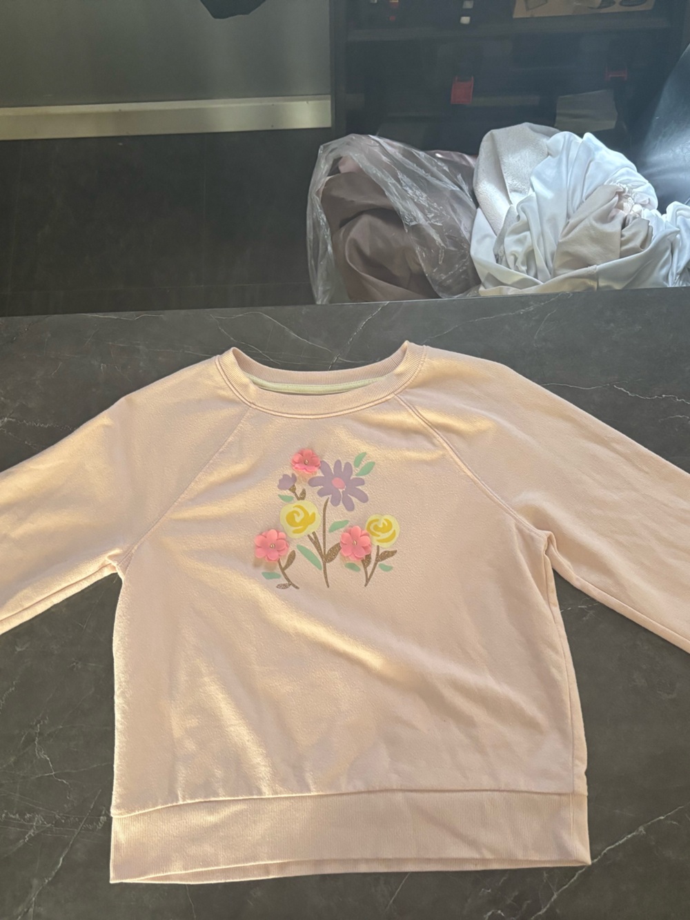 Cat & Jack Light Pink Floral Crewneck Sweatshirt
